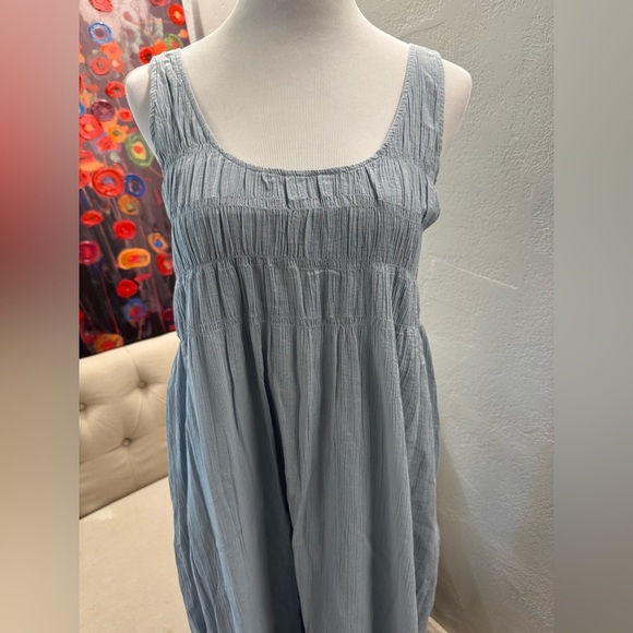 NWT Nomad the label Del Monte Midi Cotton Dress Slate Blue XS - Picture 3 of 9